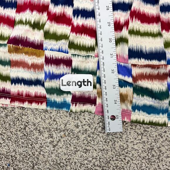 MAEVE Women's S Multi Color Rainbow Earth Tone Ikat Fit & Flare Sennebec Dress - Picture 10 of 11